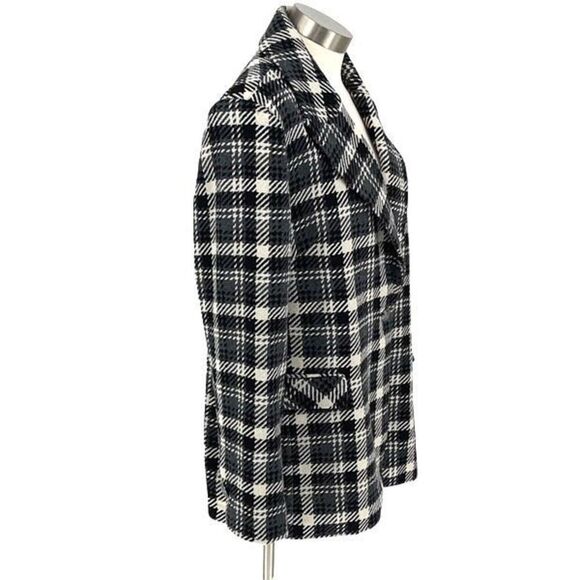Elie Tahari Jackets & Coats Black White Gray Boucle’ Wool Blend Blazer Large NWT - Picture 4 of 12